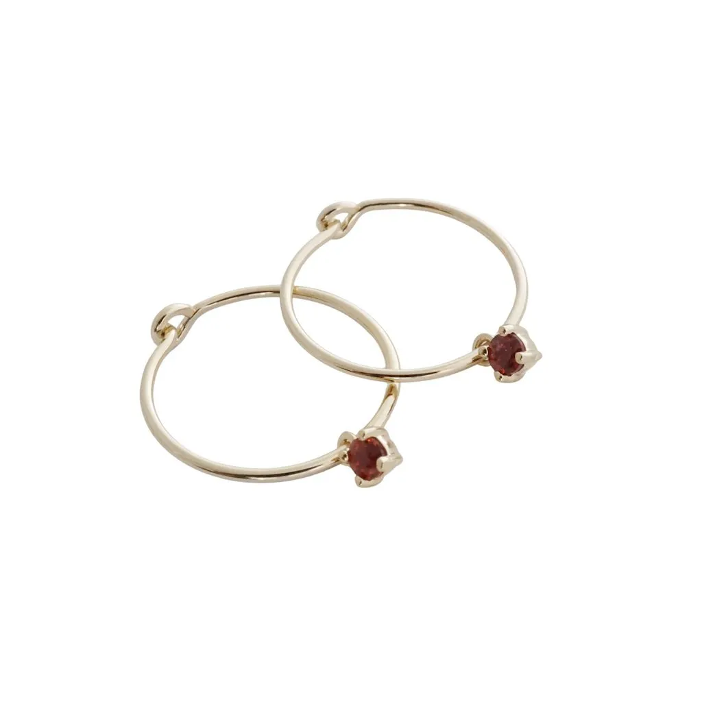 Tiny Birthstone Hoops