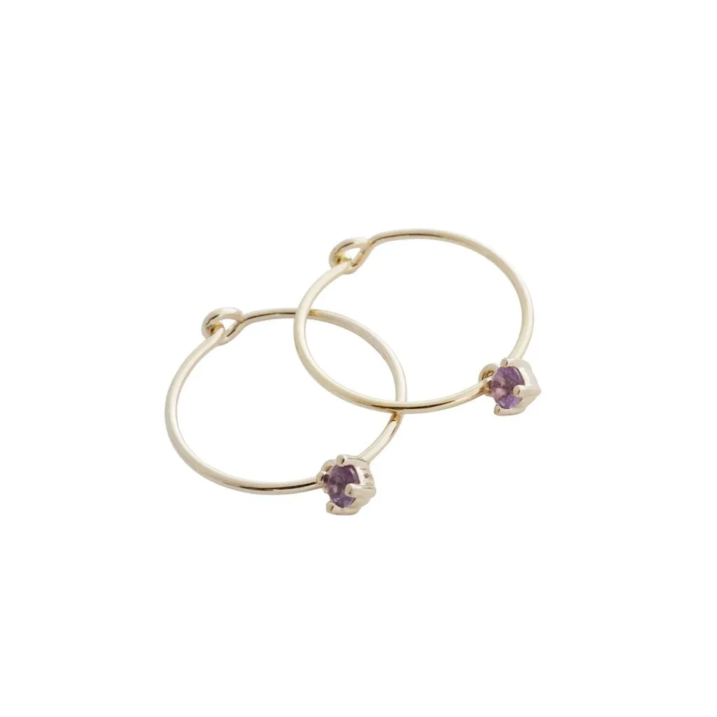 Tiny Birthstone Hoops