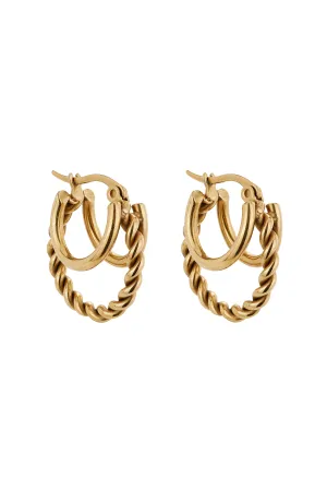 Triple Threaded Gold Hoops