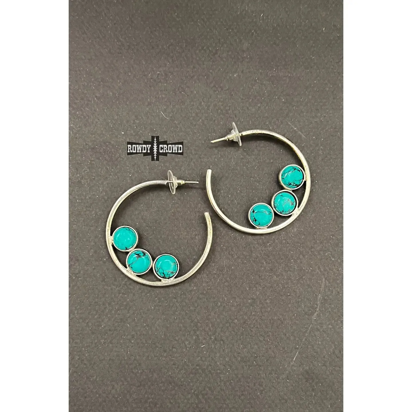 Turquoise Moon Hoops