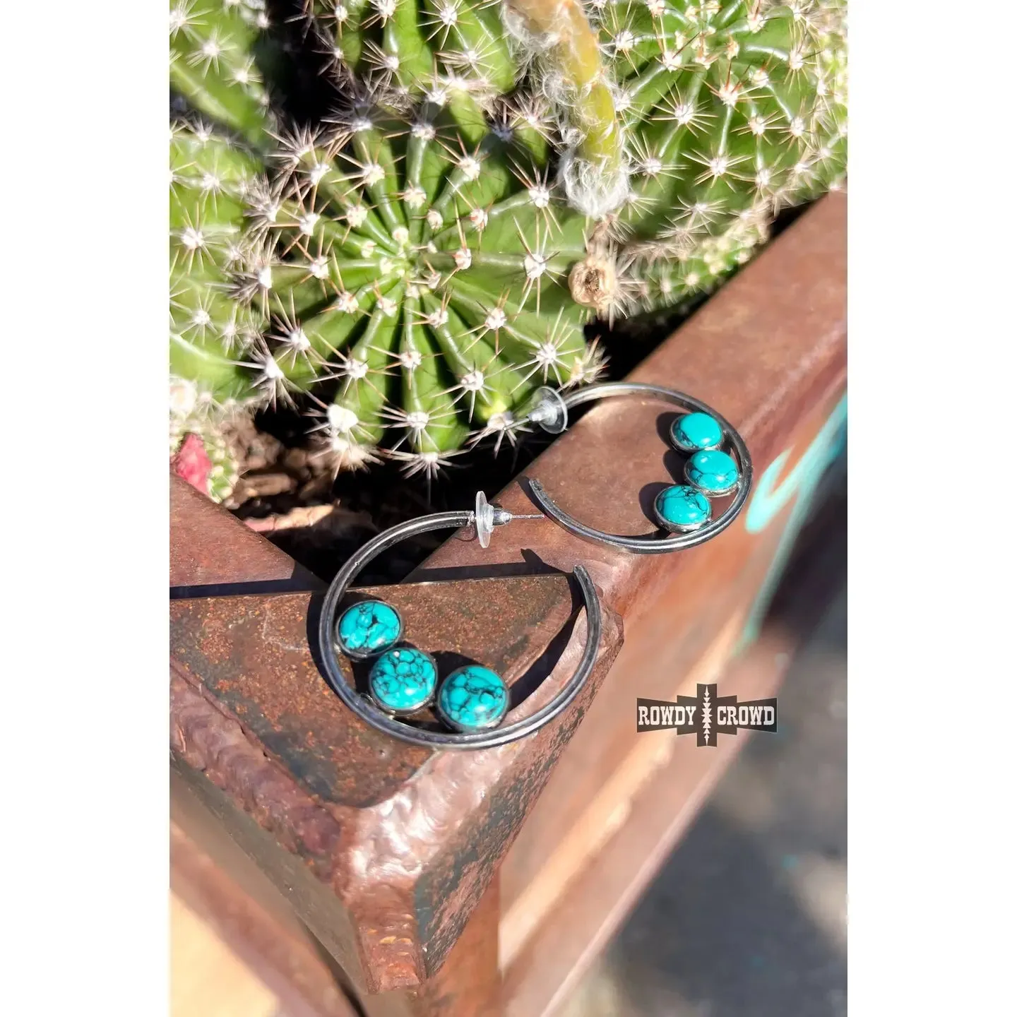 Turquoise Moon Hoops