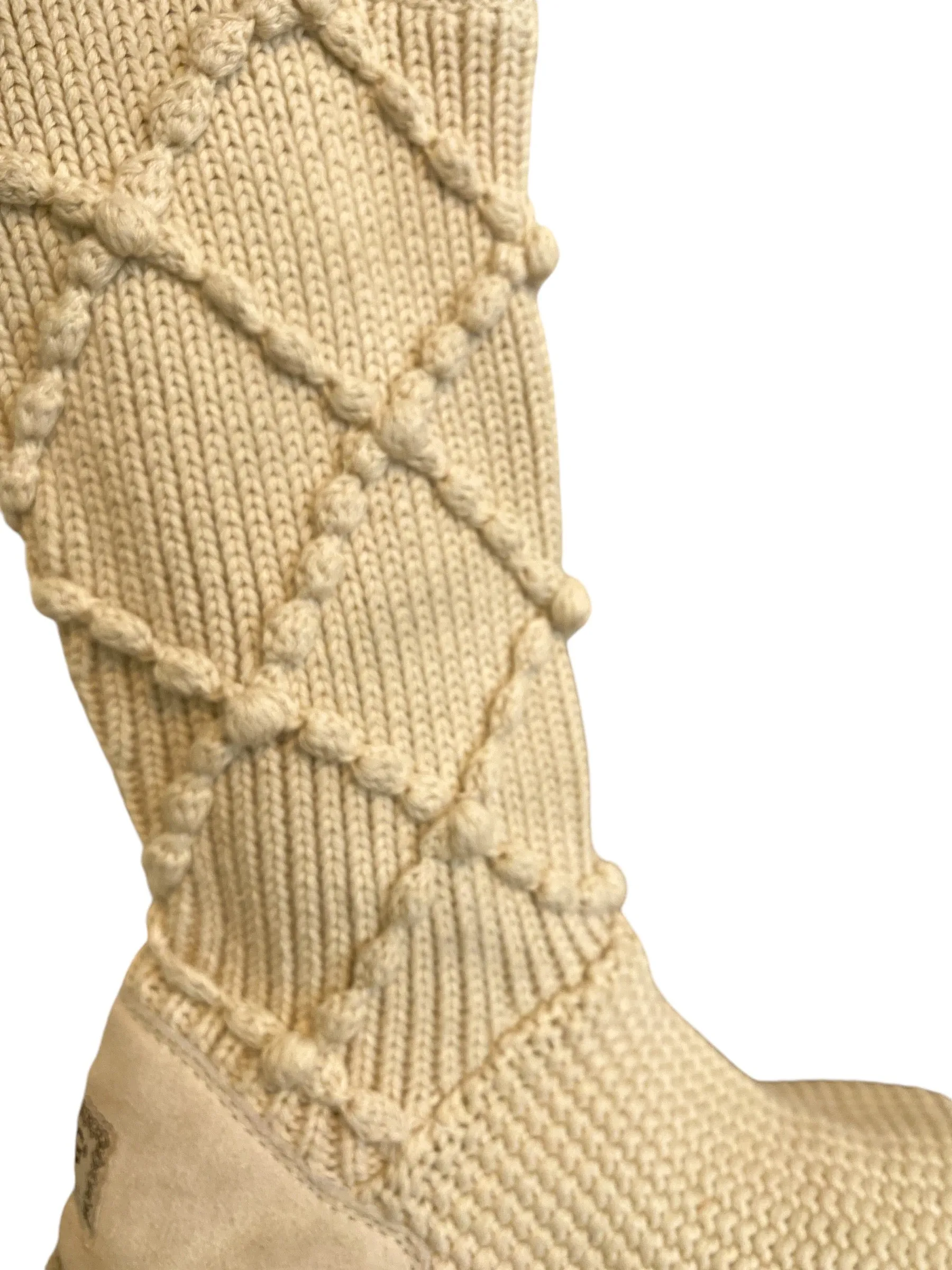 UGG Women's Argyle Knit Sweater Boot Cream Size 8