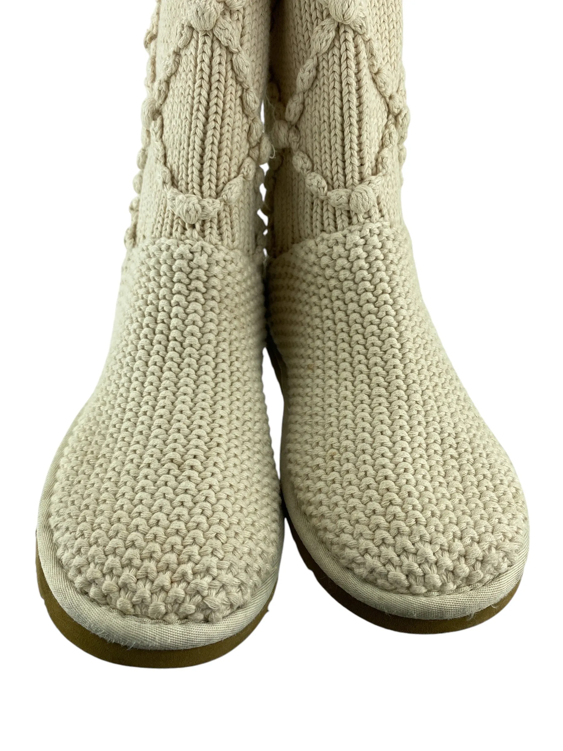 UGG Women's Argyle Knit Sweater Boot Cream Size 8