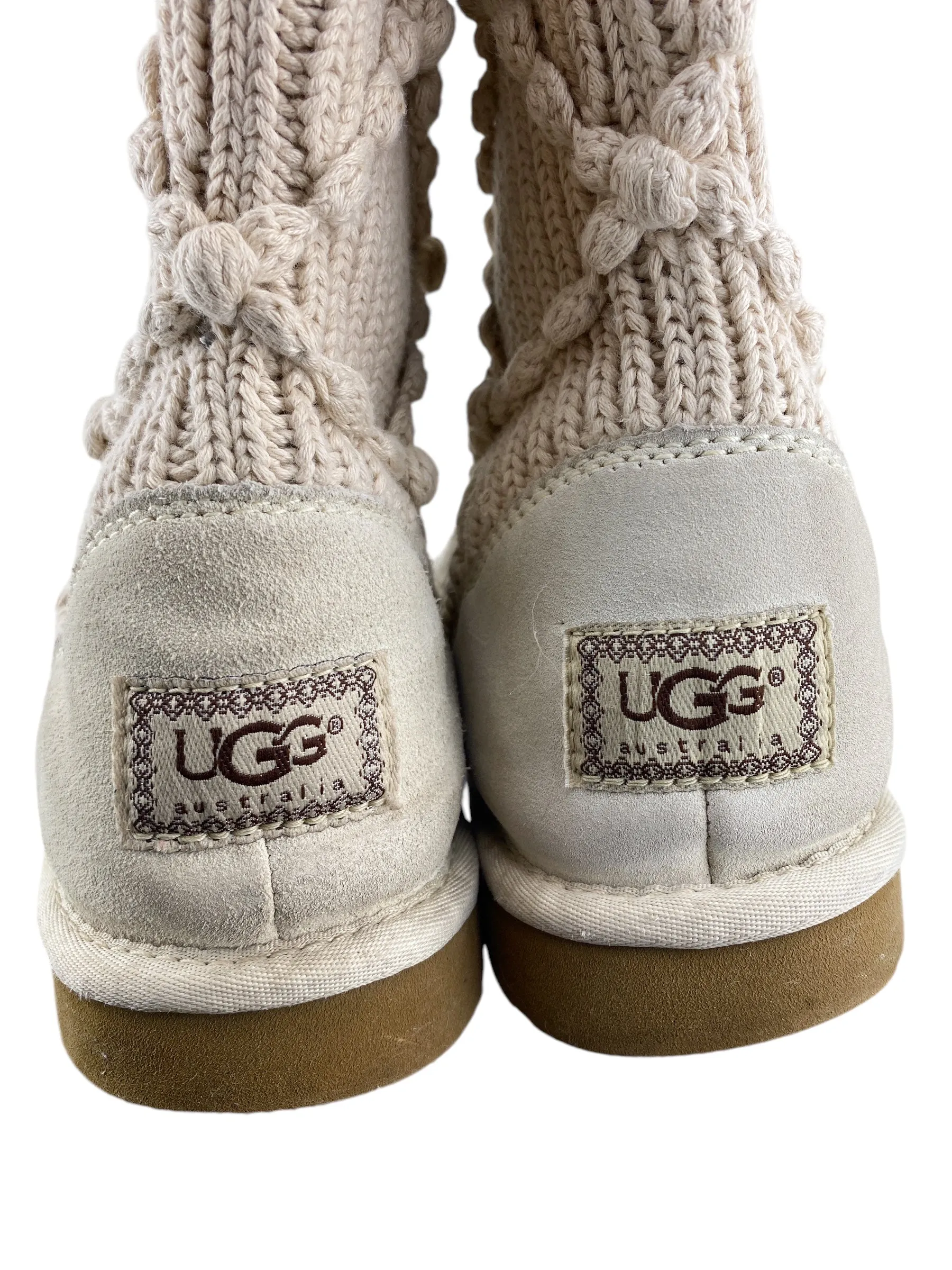 UGG Women's Argyle Knit Sweater Boot Cream Size 8