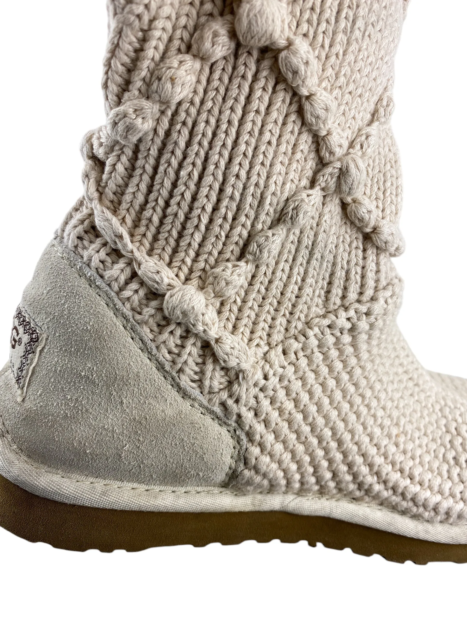 UGG Women's Argyle Knit Sweater Boot Cream Size 8