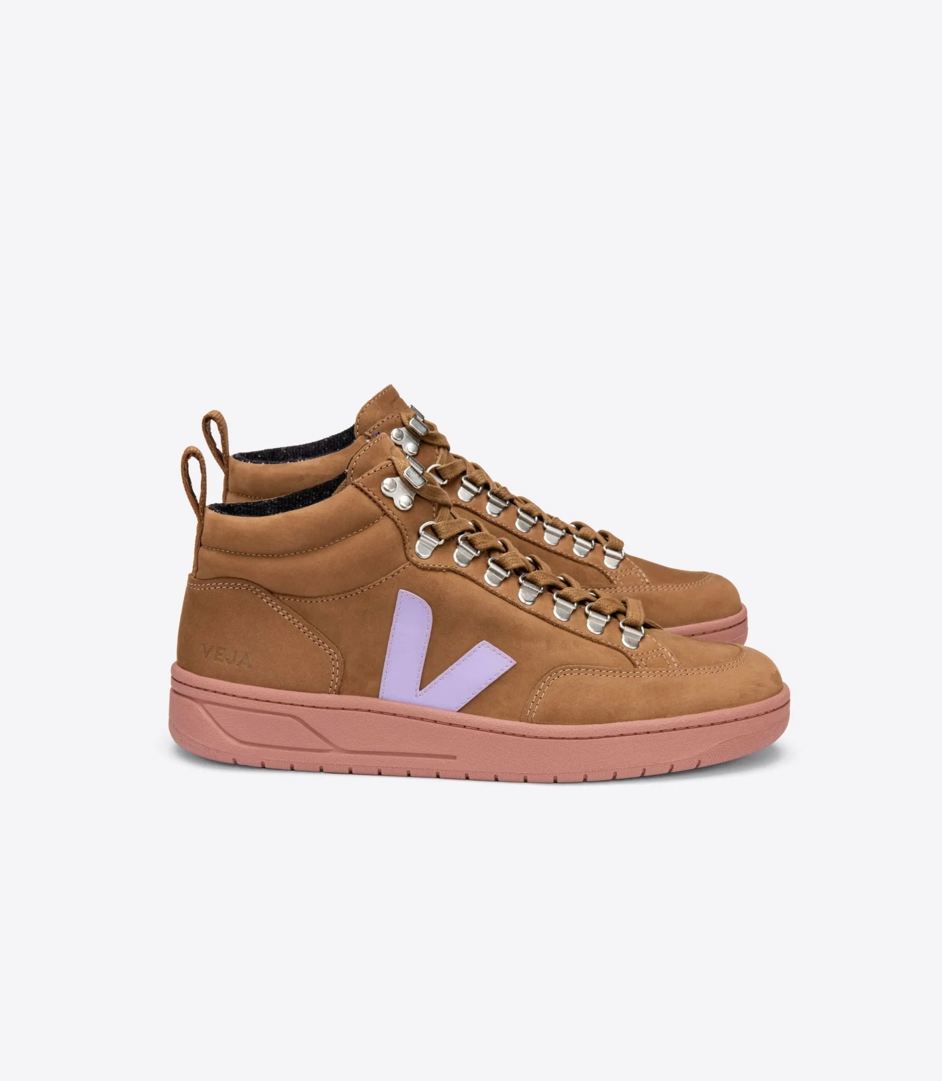 Veja - Roraima Nubuck High-Top Sneakers in Brown Lavande