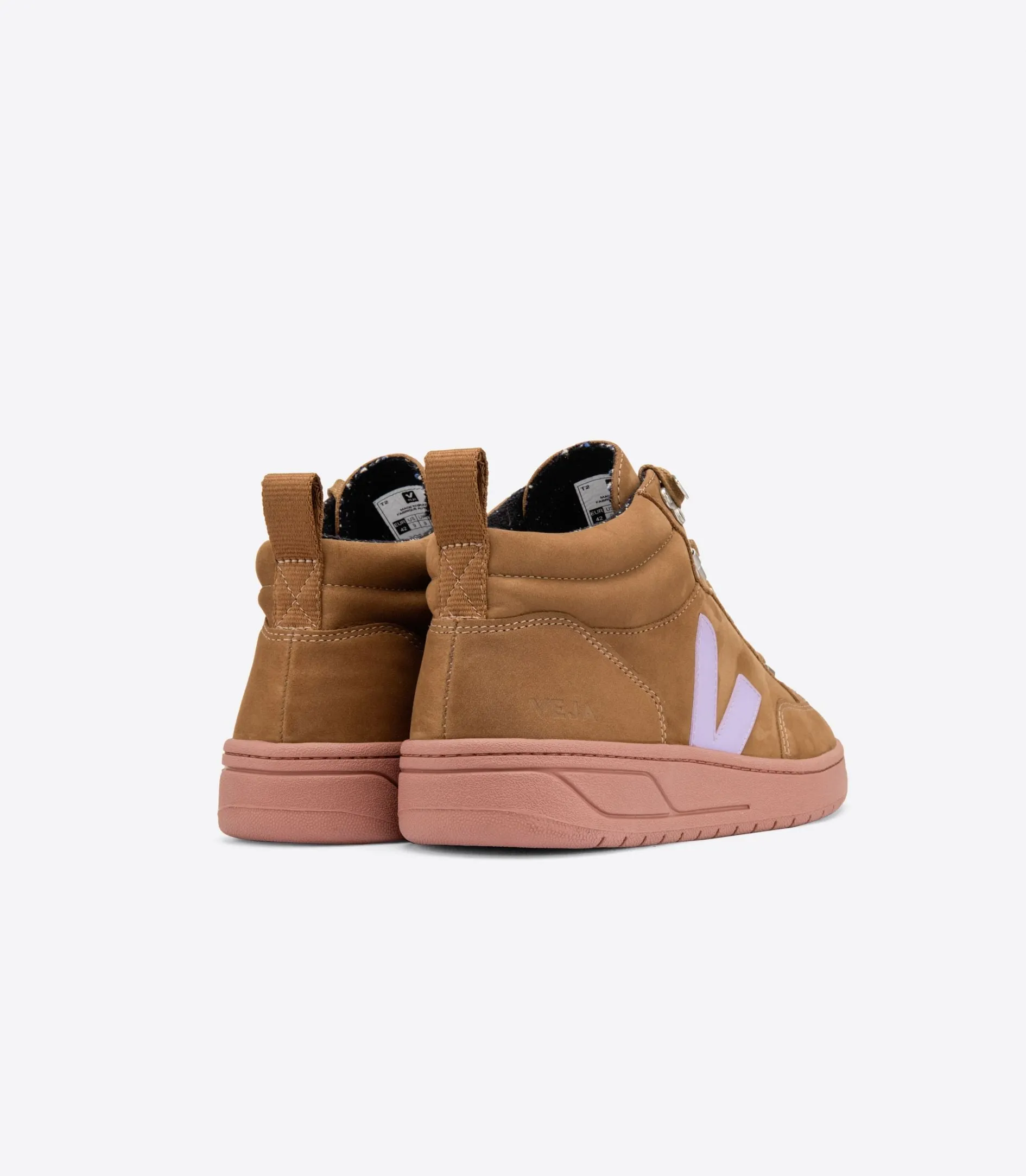 Veja - Roraima Nubuck High-Top Sneakers in Brown Lavande