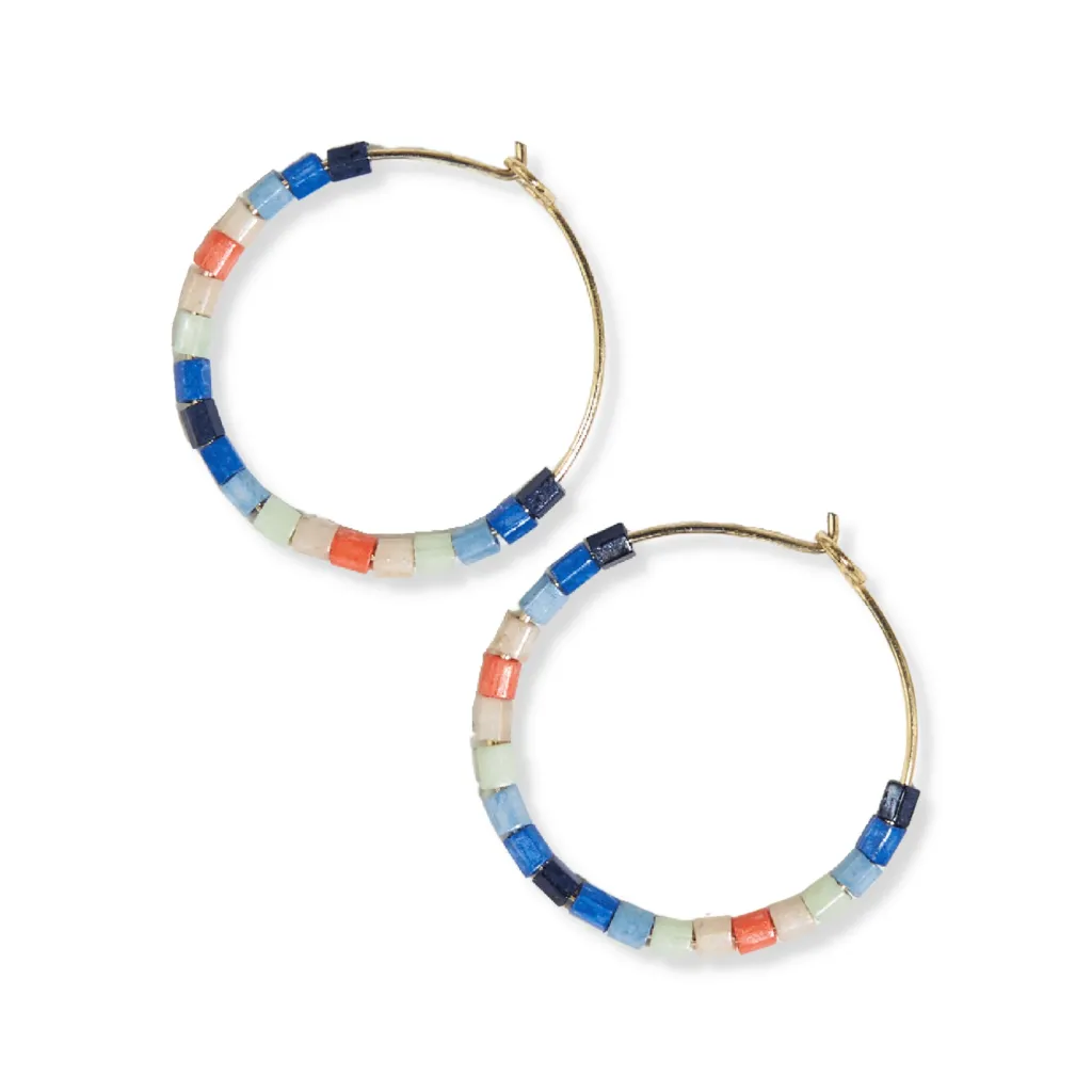 Victoria Mixed Beaded Hoop Earrings