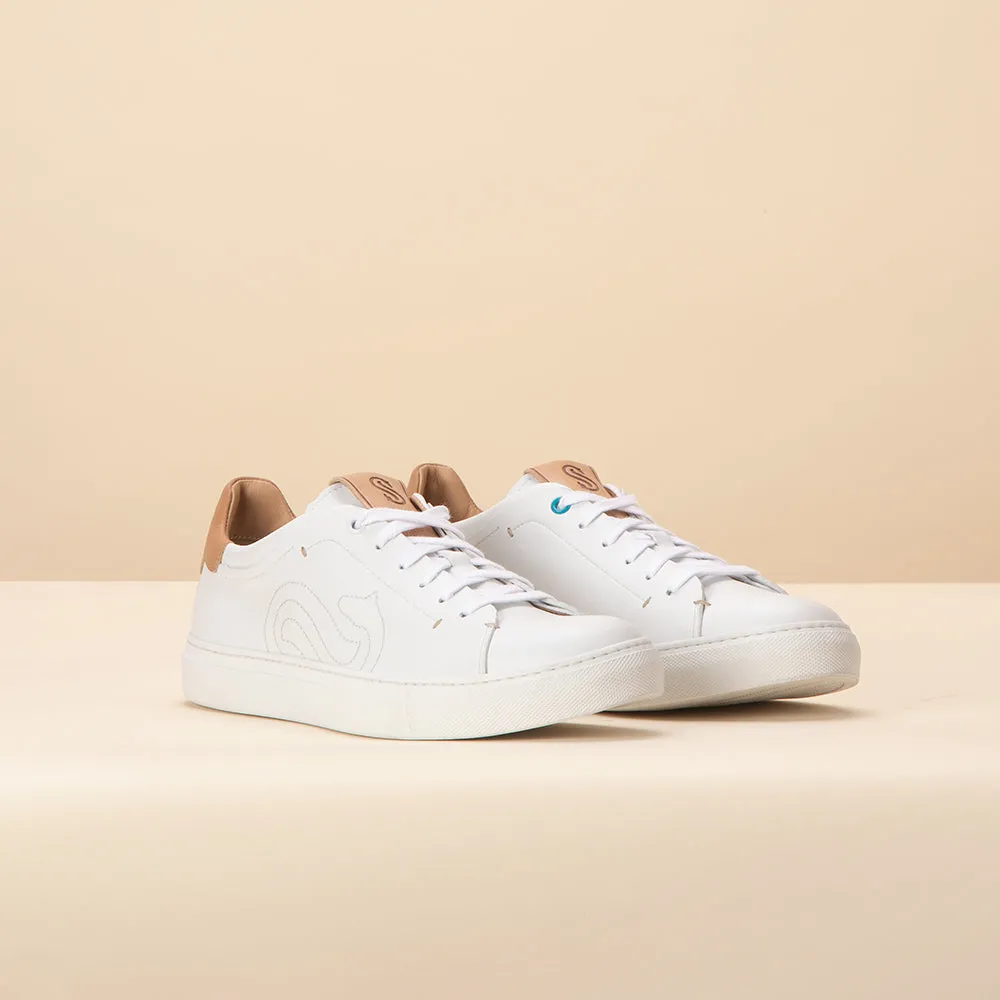 White Leather Low Sneaker Man