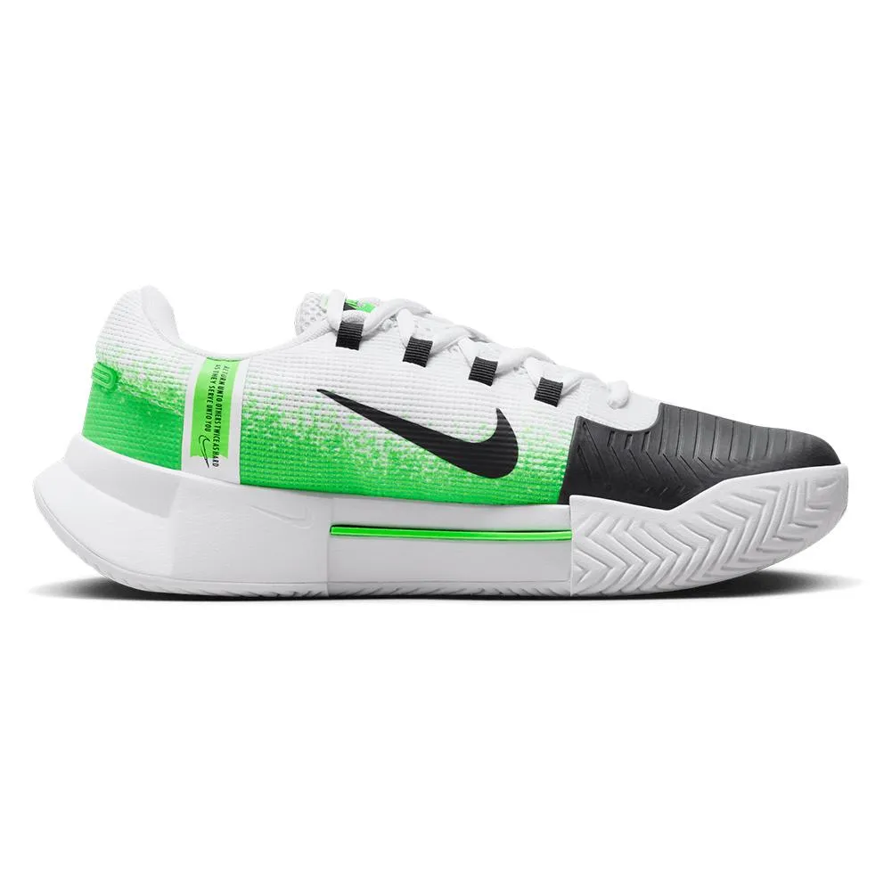 Women's Zoom GP Challenge 1 Tennis Shoes White and Poison Green