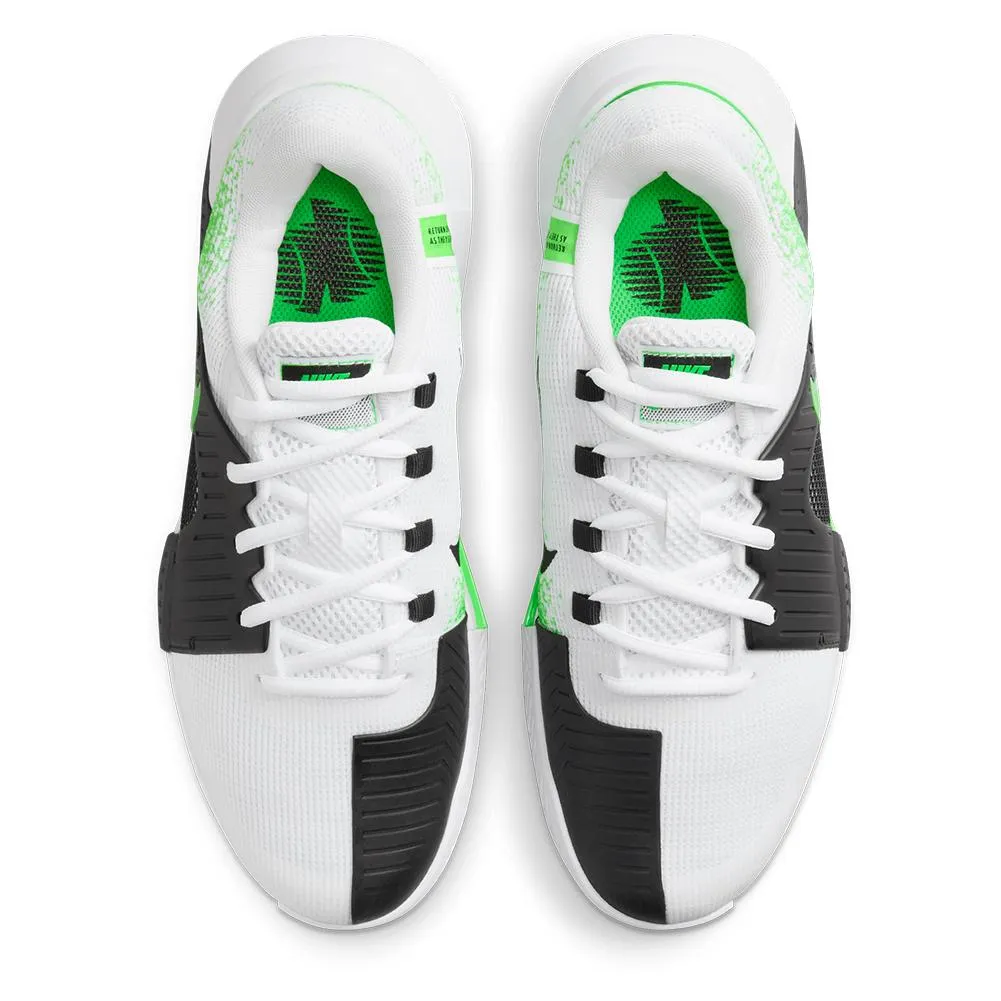 Women's Zoom GP Challenge 1 Tennis Shoes White and Poison Green