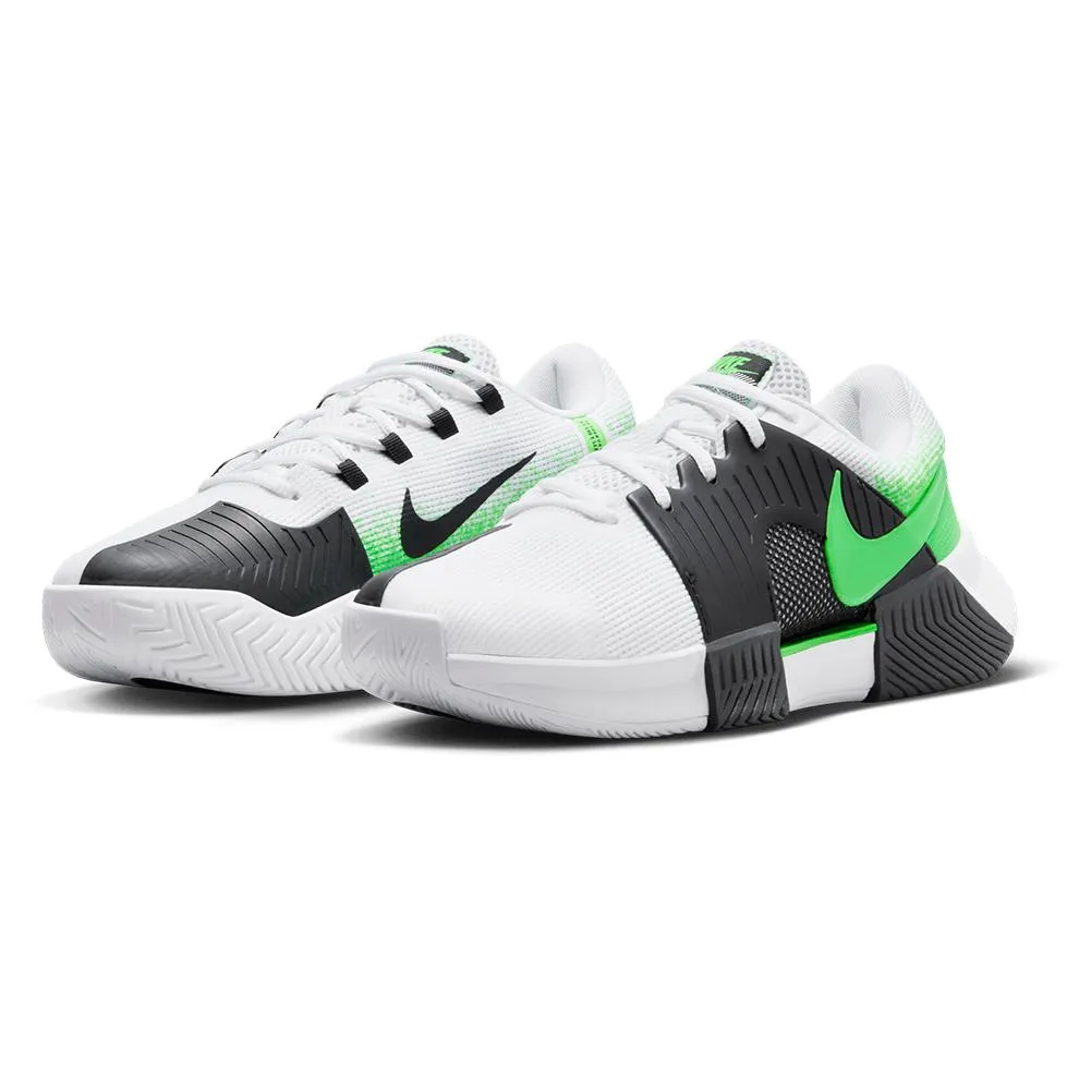 Women's Zoom GP Challenge 1 Tennis Shoes White and Poison Green