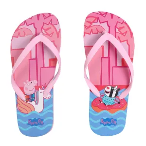 Yellow Bee Peppa Pig Pool Party Flip-Flops for Girls, Multi, 1, 7.5-8 Years